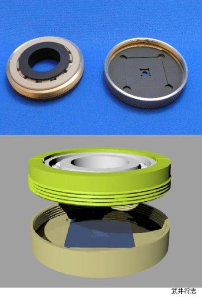 BBO結晶・ガラス基板 密着保持ホルダ